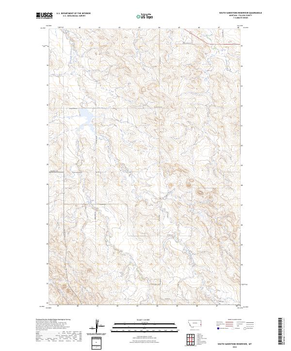 US Topo 7.5-minute map for South Sandstone Reservoir MT