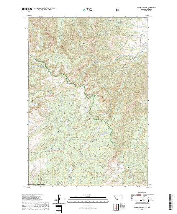 US Topo 7.5-minute map for Sportsman Lake MTWY