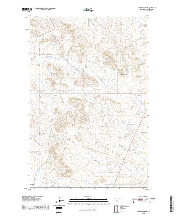 US Topo 7.5-minute map for Sportsman Pond MT