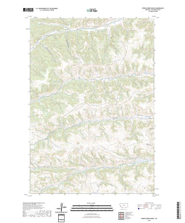 US Topo 7.5-minute map for Spring Creek Ranch MT
