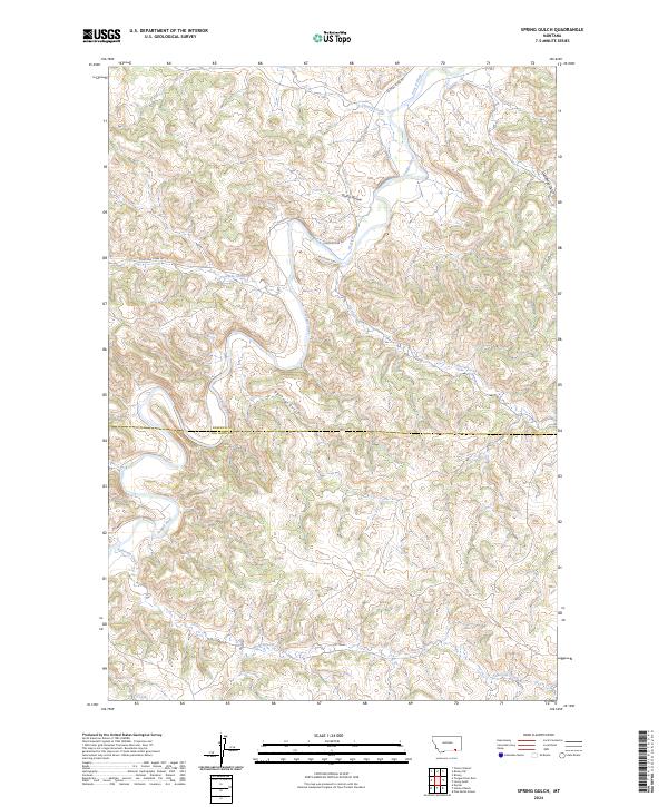 US Topo 7.5-minute map for Spring Gulch MT