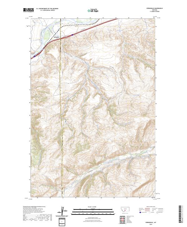 US Topo 7.5-minute map for Springdale MT