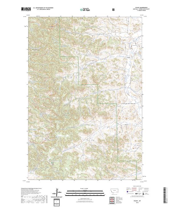 US Topo 7.5-minute map for Stacey MT