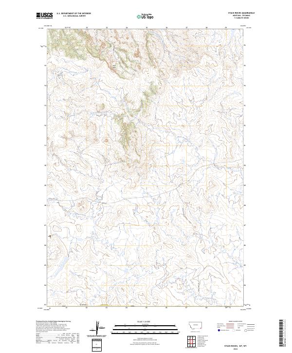 US Topo 7.5-minute map for Stack Rocks MTWY