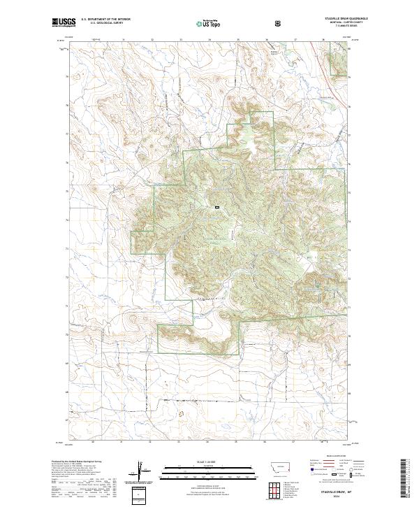 US Topo 7.5-minute map for Stagville Draw MT