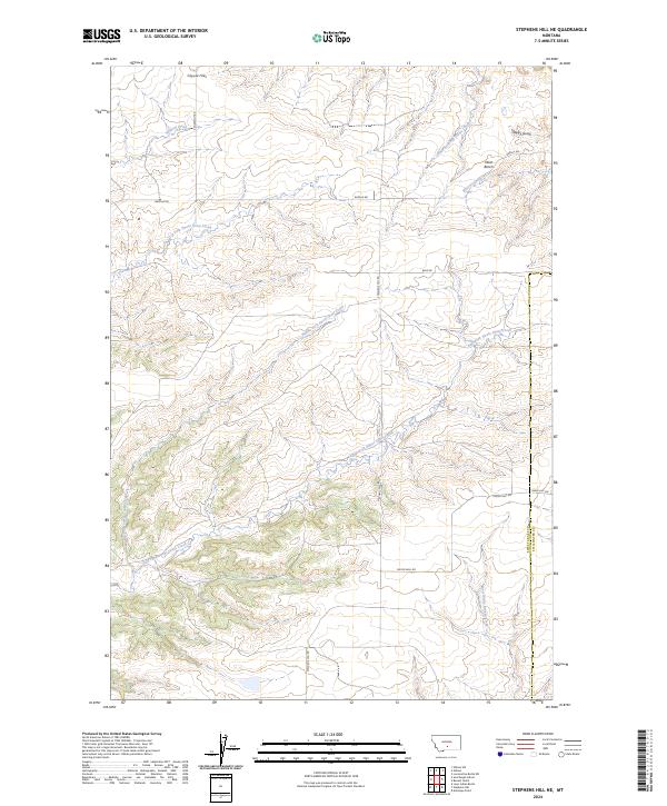 US Topo 7.5-minute map for Stephens Hill NE MT