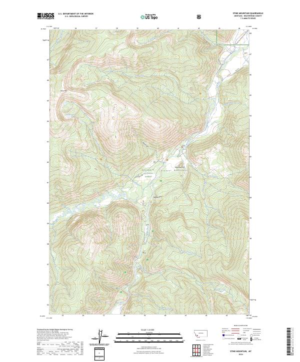US Topo 7.5-minute map for Stine Mountain MT