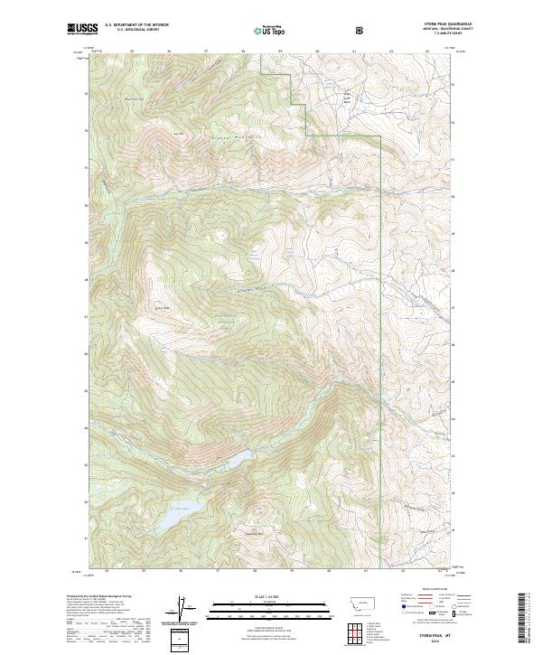 US Topo 7.5-minute map for Storm Peak MT