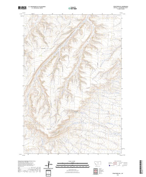 US Topo 7.5-minute map for Stratford Hill MT