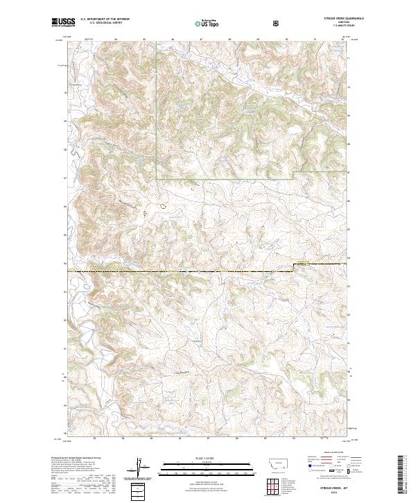 US Topo 7.5-minute map for Stroud Creek MT