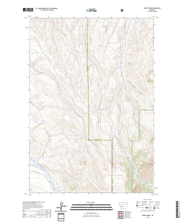 US Topo 7.5-minute map for Swamp Creek MT