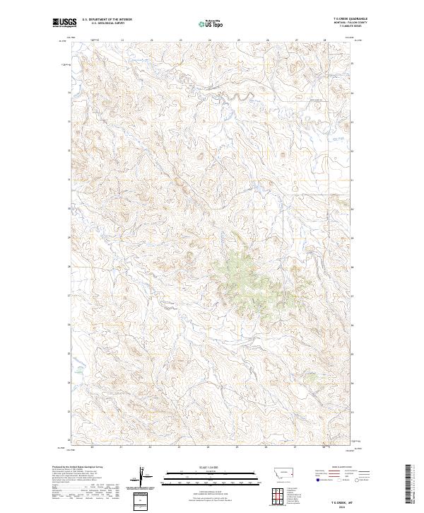 US Topo 7.5-minute map for T G Creek MT