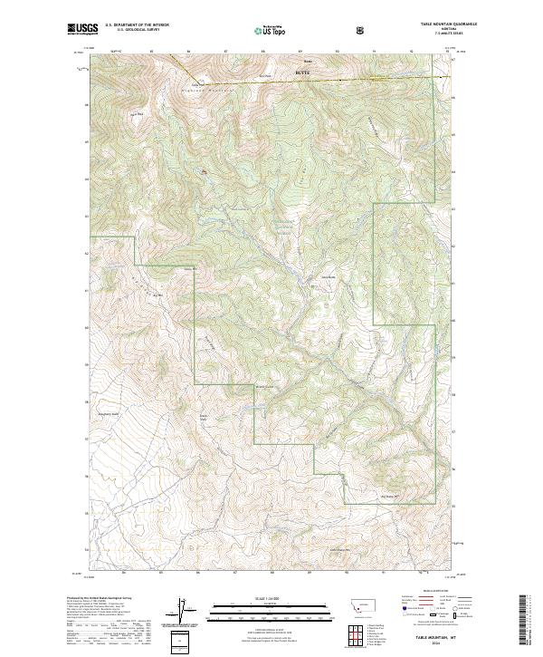 US Topo 7.5-minute map for Table Mountain MT