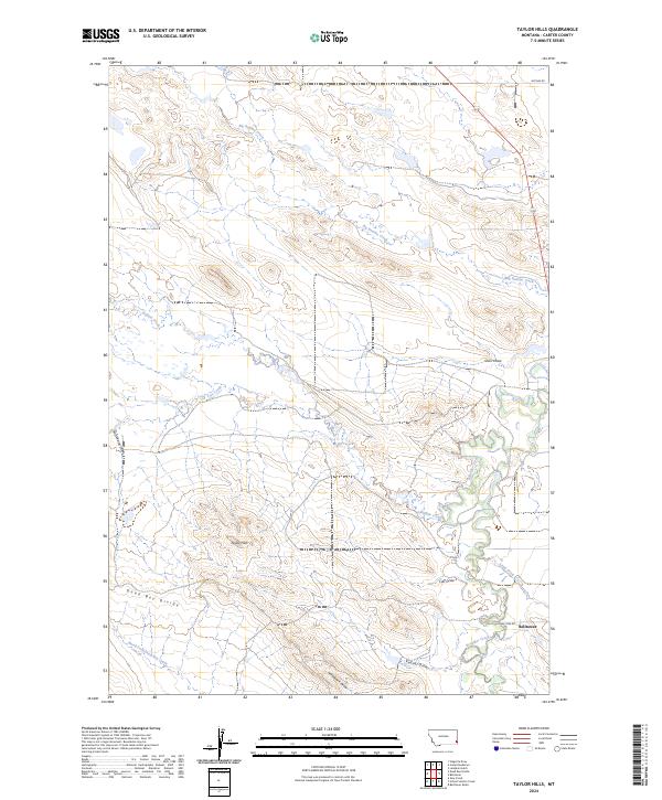 US Topo 7.5-minute map for Taylor Hills MT