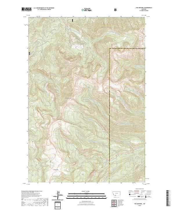US Topo 7.5-minute map for The Sentinel MT