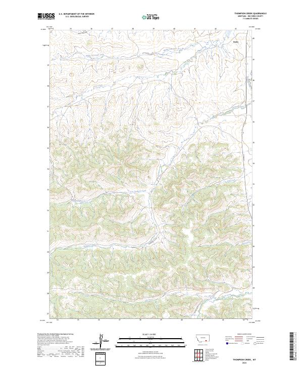 US Topo 7.5-minute map for Thompson Creek MT