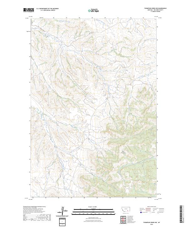 US Topo 7.5-minute map for Thompson Creek NW MT