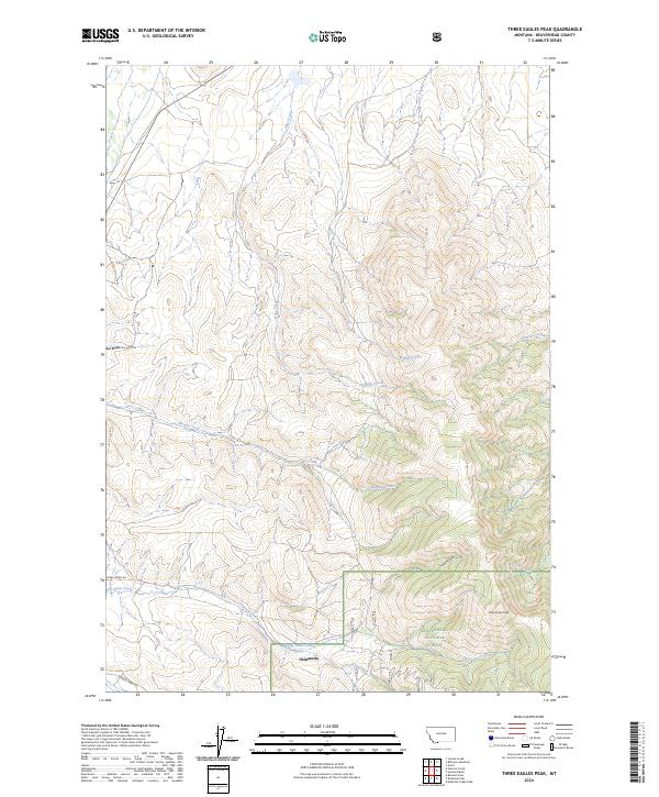 US Topo 7.5-minute map for Three Eagles Peak MT