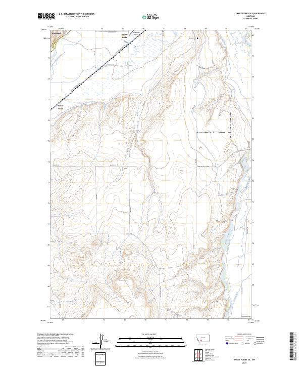 US Topo 7.5-minute map for Three Forks SE MT