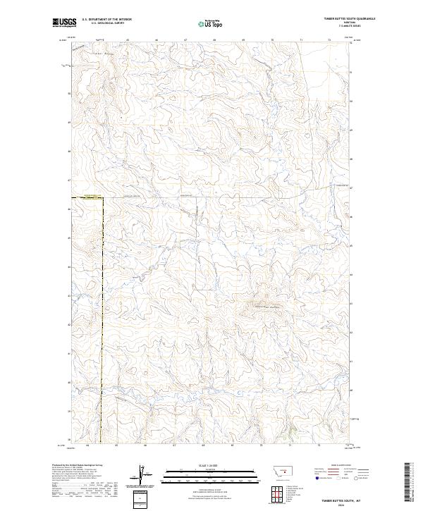 US Topo 7.5-minute map for Timber Buttes South MT