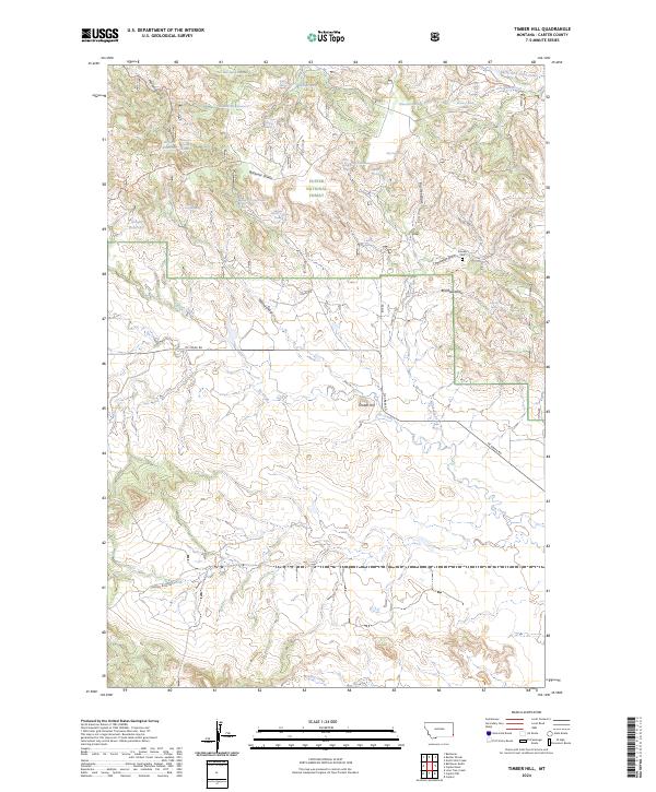 US Topo 7.5-minute map for Timber Hill MT
