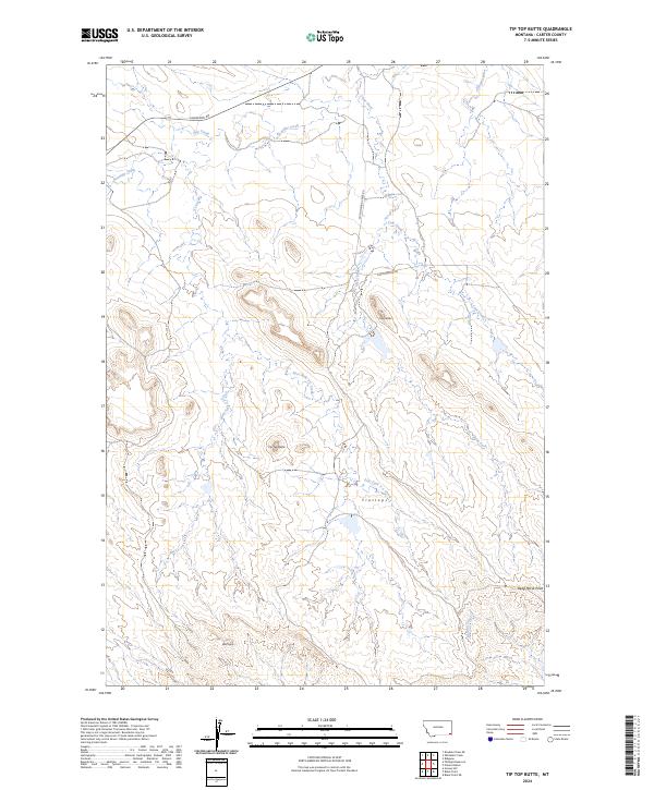 US Topo 7.5-minute map for Tip Top Butte MT