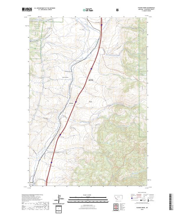 US Topo 7.5-minute map for Tucker Creek MT