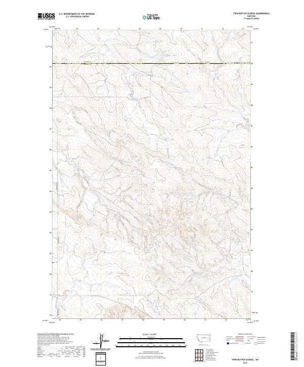 US Topo 7.5-minute map for Twin Buttes School MT