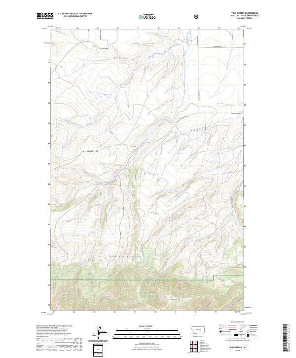 US Topo 7.5-minute map for Twin Sisters MT