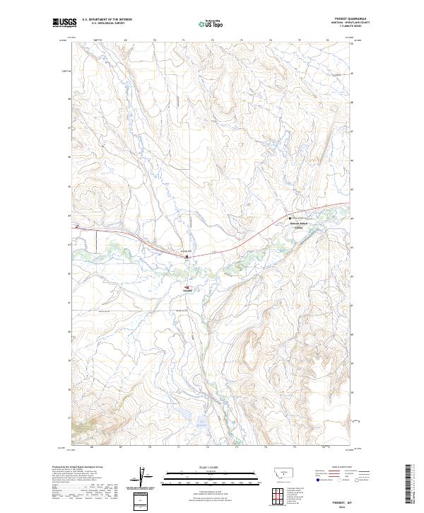 US Topo 7.5-minute map for Twodot MT
