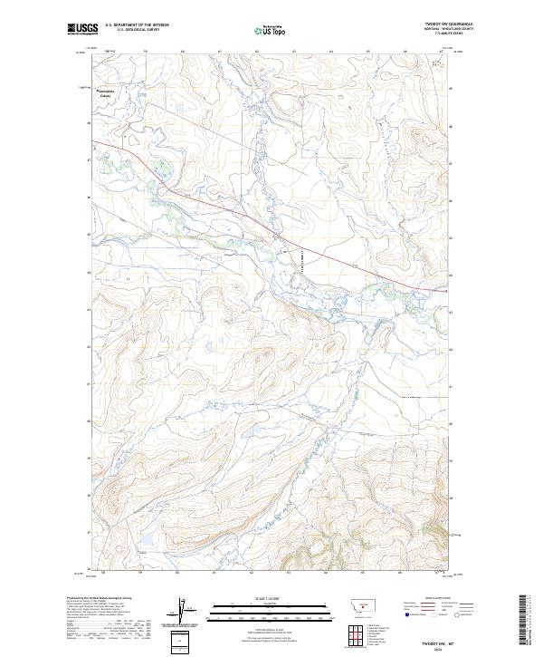 US Topo 7.5-minute map for Twodot NW MT
