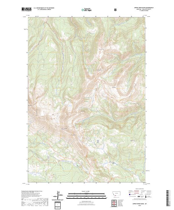US Topo 7.5-minute map for Upper Tepee Basin MT
