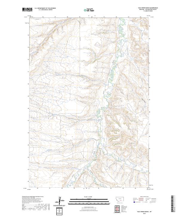 US Topo 7.5-minute map for Vale Creek Ranch MT