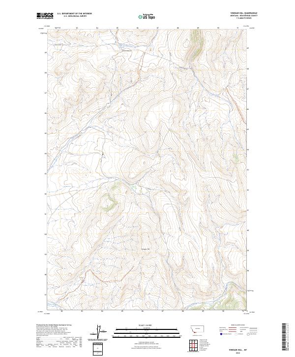 US Topo 7.5-minute map for Vinegar Hill MT