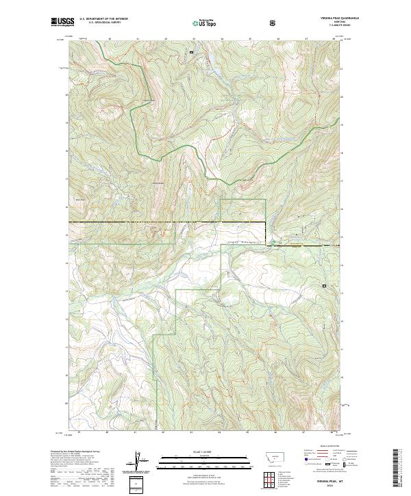 US Topo 7.5-minute map for Virginia Peak MT