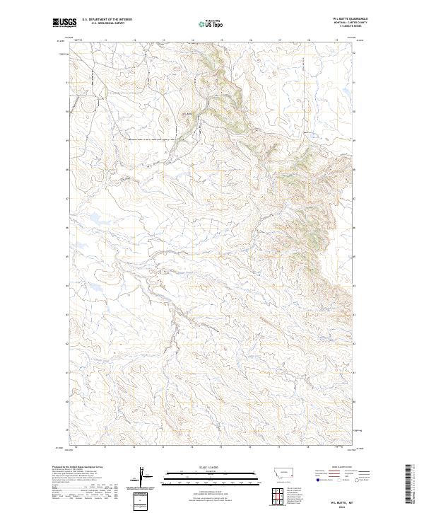 US Topo 7.5-minute map for W L Butte MT