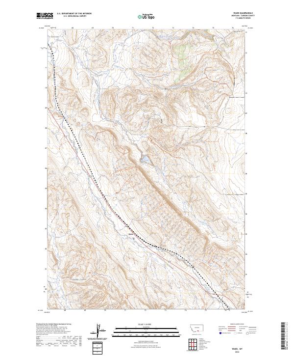 US Topo 7.5-minute map for Wade MT
