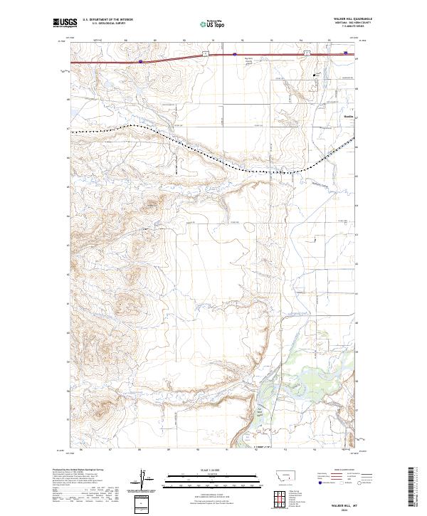 US Topo 7.5-minute map for Walker Hill MT