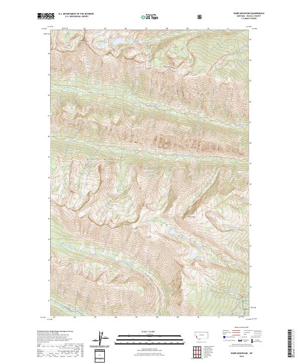 US Topo 7.5-minute map for Ward Mountain MT