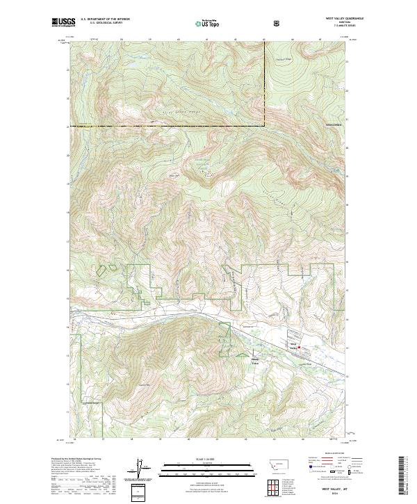 US Topo 7.5-minute map for West Valley MT