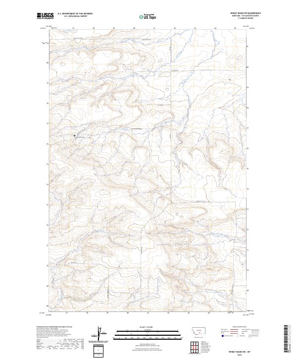 US Topo 7.5-minute map for Wheat Basin SW MT