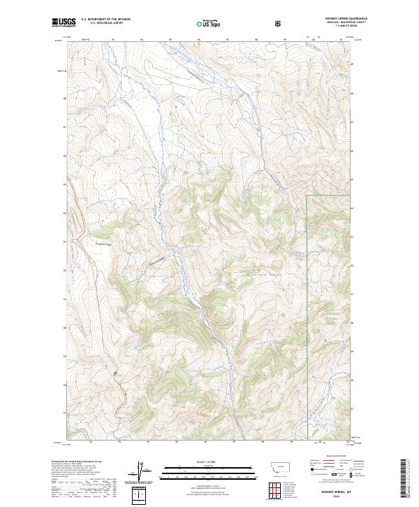 US Topo 7.5-minute map for Whiskey Spring MT