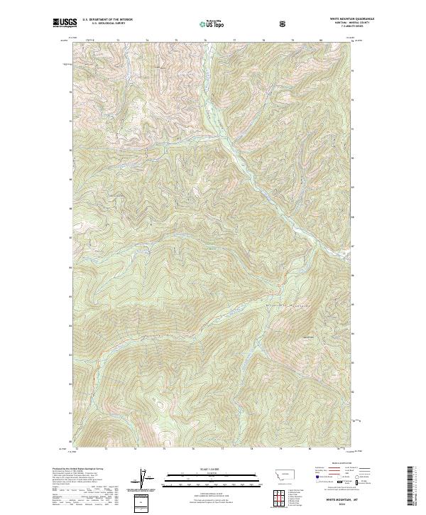 US Topo 7.5-minute map for White Mountain MT