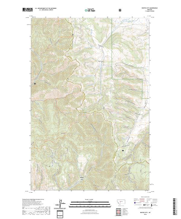 US Topo 7.5-minute map for Whites City MT