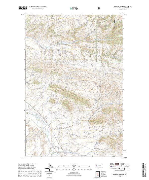 US Topo 7.5-minute map for Whitetail Reservoir MT