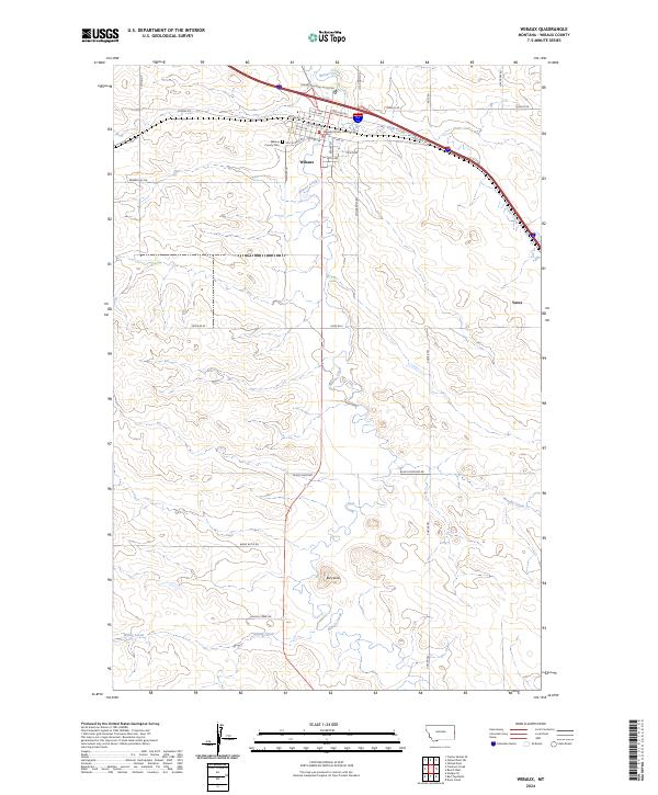 US Topo 7.5-minute map for Wibaux MT
