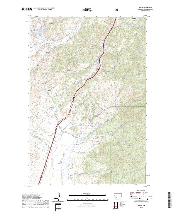 US Topo 7.5-minute map for Wickes MT