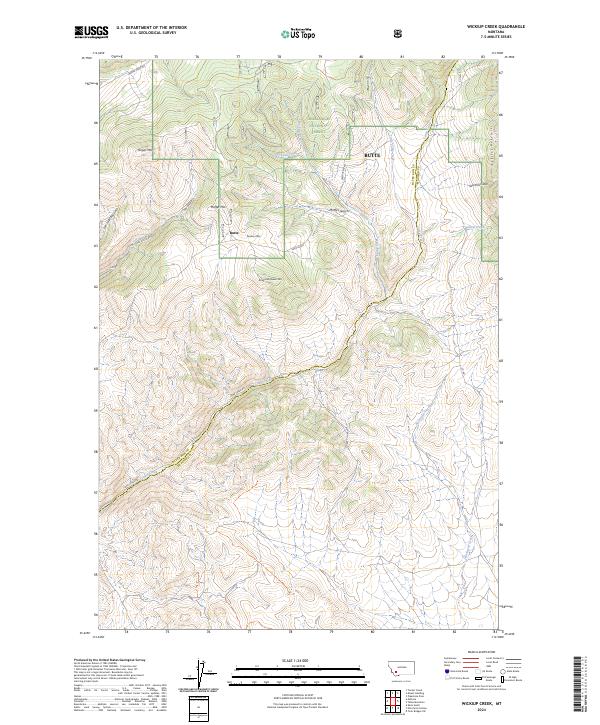 US Topo 7.5-minute map for Wickiup Creek MT