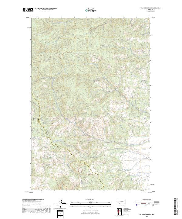 US Topo 7.5-minute map for Wild Horse Parks MT