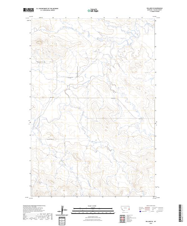 US Topo 7.5-minute map for Willard SE MT